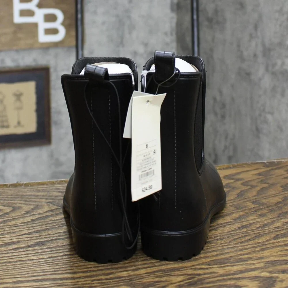 NWT A New Day Women's Chelsea Rain Boots 53847121 Black 6M 6 M - Picture 5 of 7